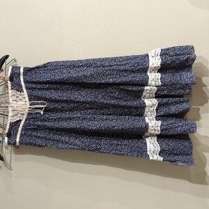 Jessica's Gunnies Prairie Vintage Midi Skirt Floral Pockets Lace Corset Y2K